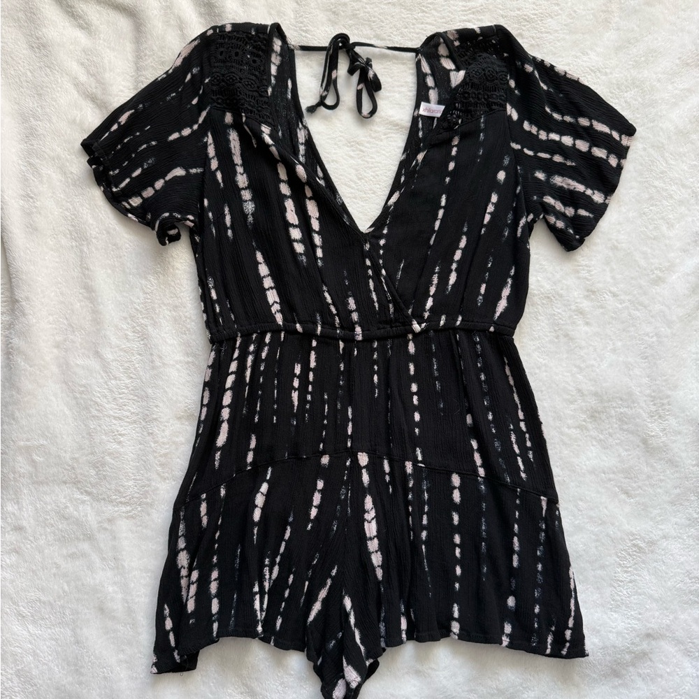 Black Tie-Dye Romper